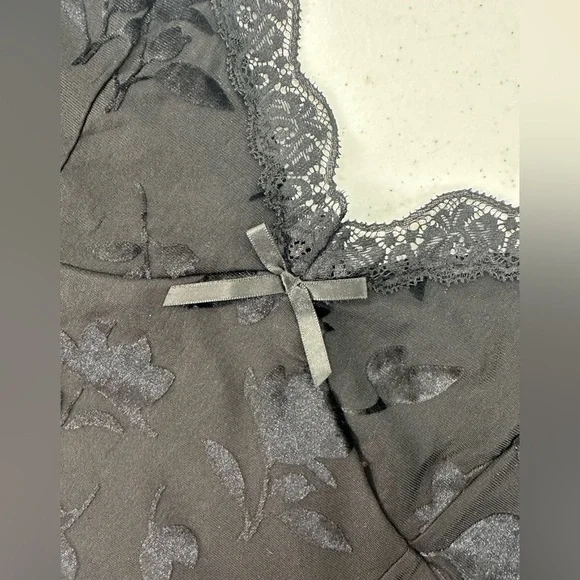 Madden Girl Black Velvet Babydoll Cami Lace Floral Y2K Whimsigoth Romantic XL - Picture 8 of 10